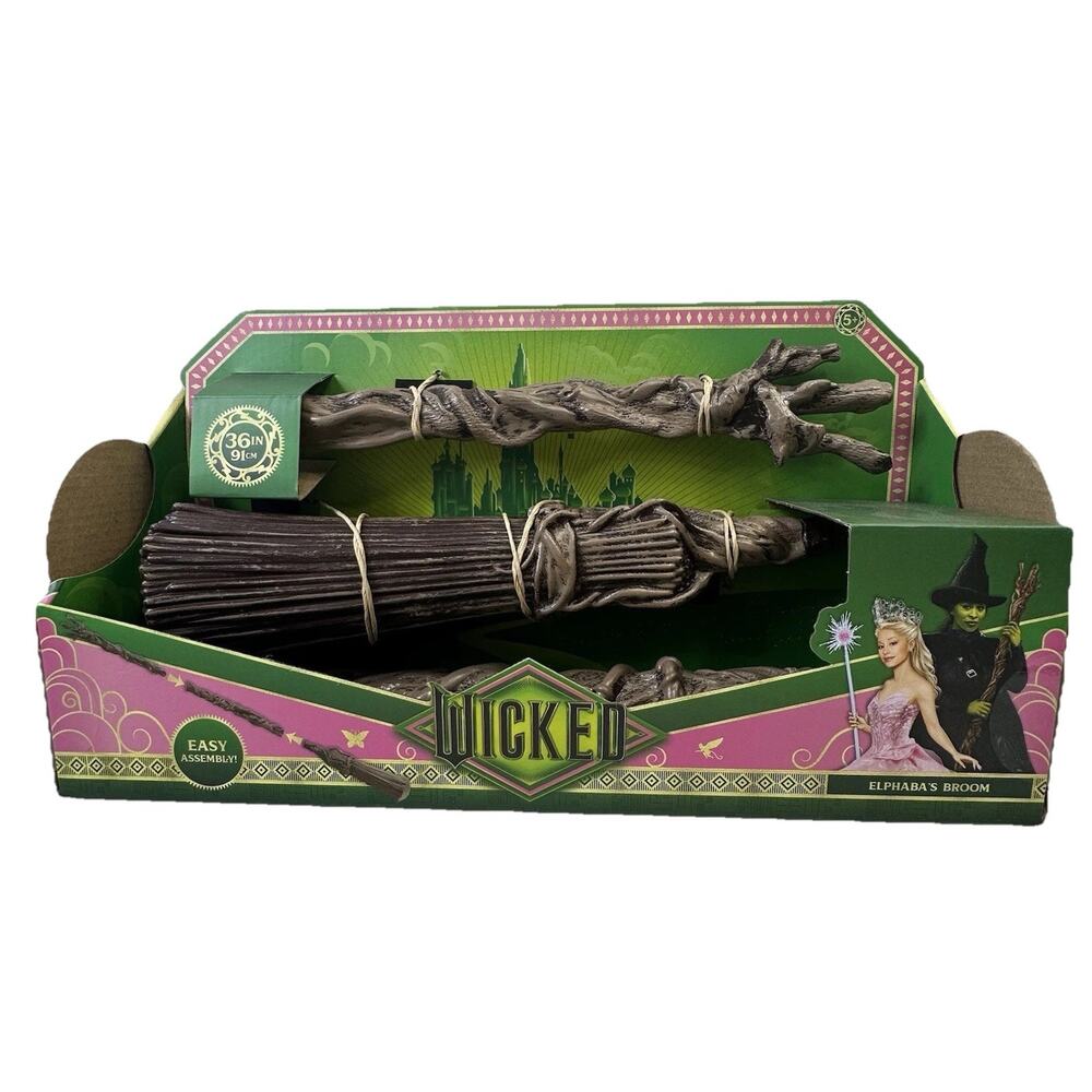 Elphaba's Broom 36” Wicked Witch Halloween Wizard of Oz Costume Cosplay New